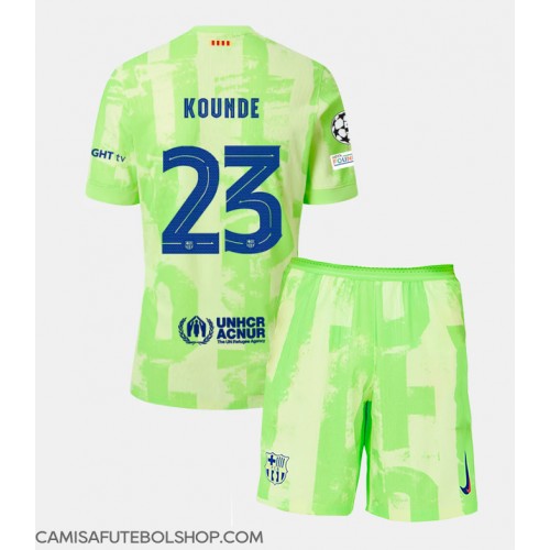 Camisa de time de futebol Barcelona Jules Kounde #23 Replicas 3º Equipamento Infantil 2024-25 Manga Curta (+ Calças curtas)